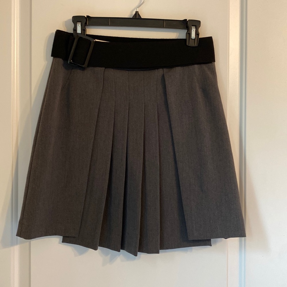 NEW Merci Italia Lead/Gray Pleated Mini Skirt